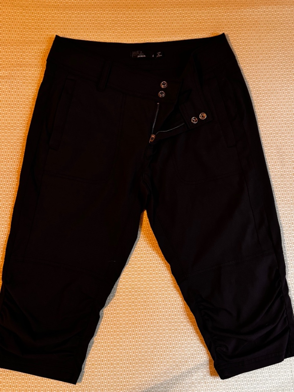 Prana athletic Knicker. Size 4.  Color;black.  96% nylon, 4 % elastane